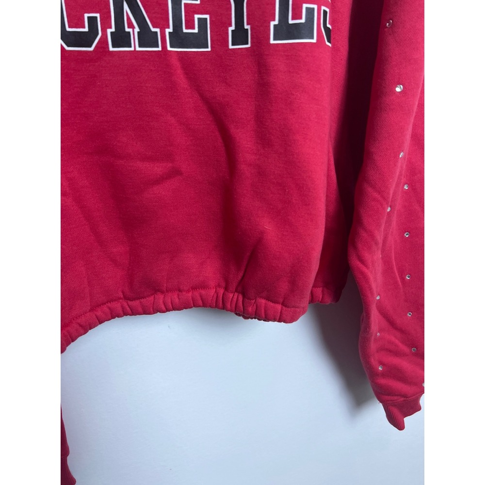 Gameday Couture Ohio State Buckeyes Red Rhinestone Cropped Hoodie XXXL Footall - Picture 5 of 10
